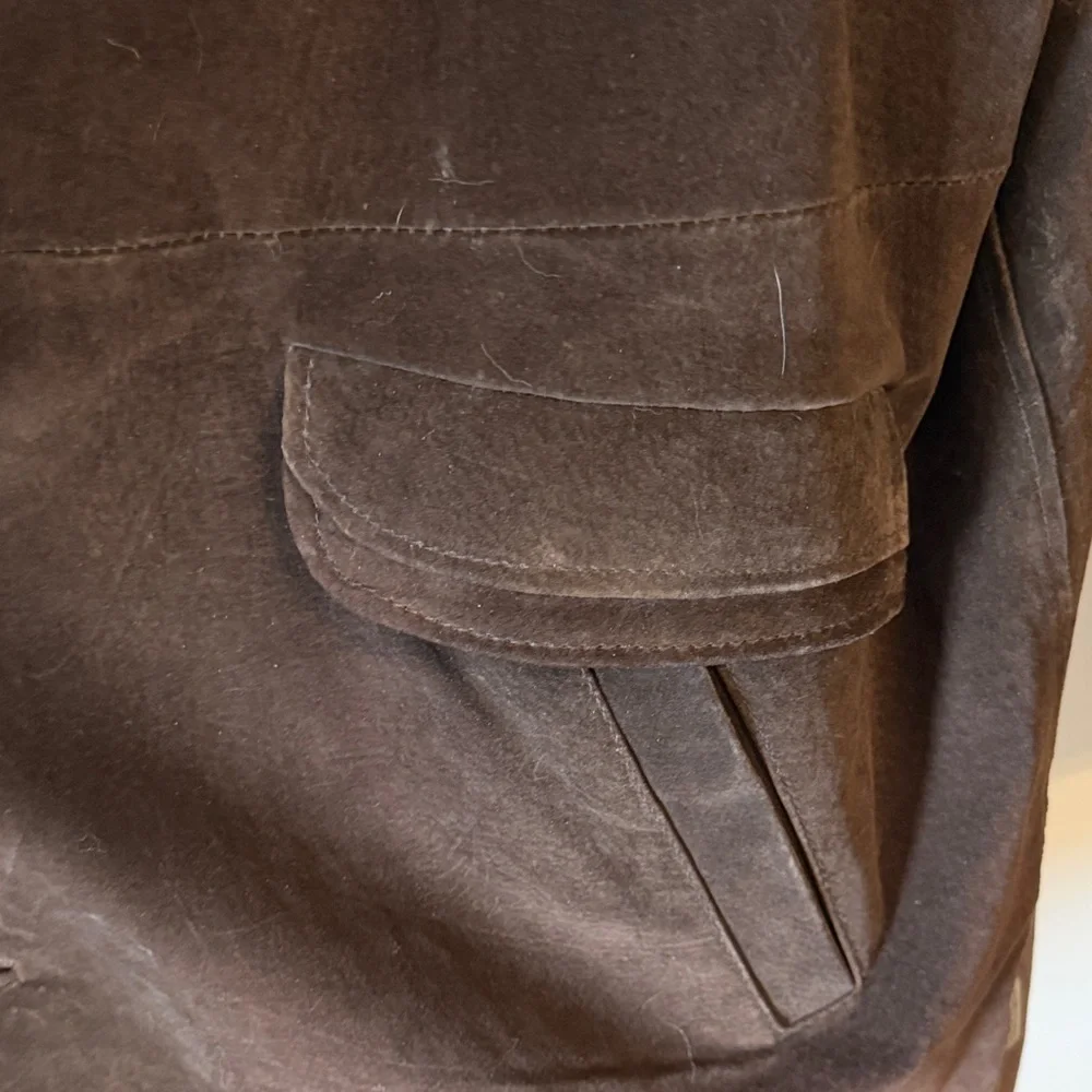 Pacific Trail Mens 2XT Chocolate Brown 100% Leather/suede Coat w/ Sherpa Lining - Picture 8 of 13